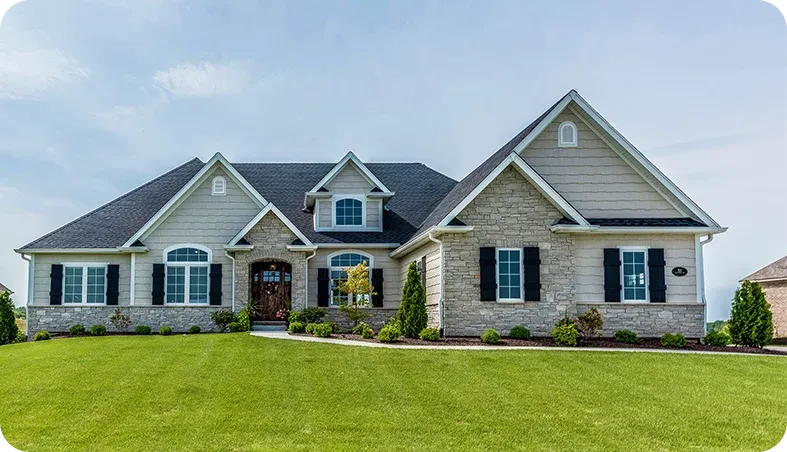 house with green healthy lawn