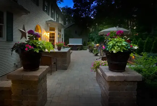 hardscaping night view