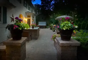 hardscaping night view