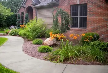 walkway near house landscaping project