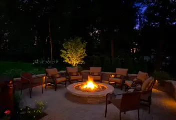 night time fire pit
